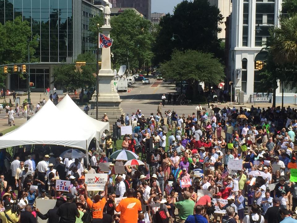 Over 1,500 people unite for an anti-flag rally at the South Carolina State House on Sunday, June 21, 2015